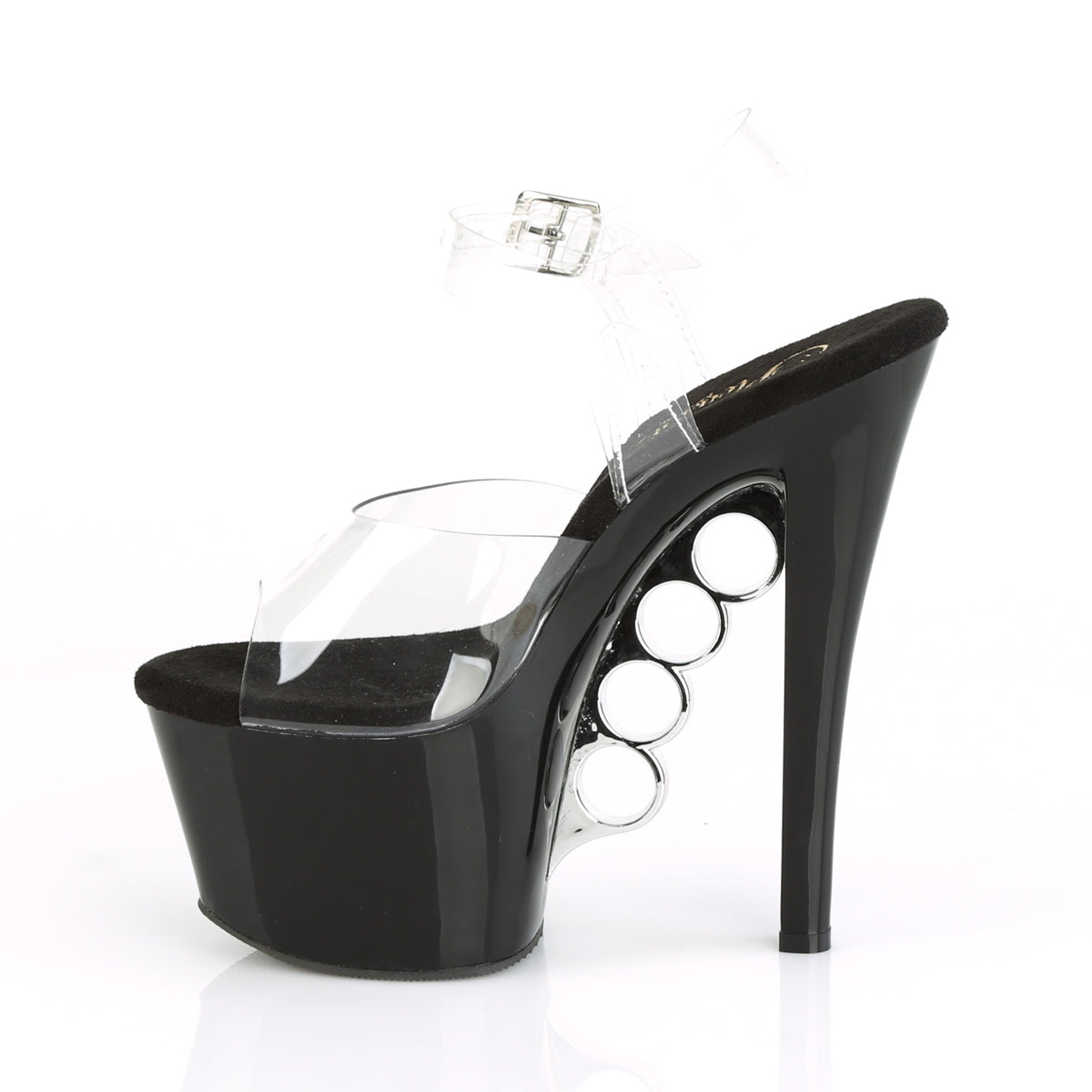KNUCKS-708 Pleaser Clear/Black Sexy Platform Shoes (Sexy Shoes)