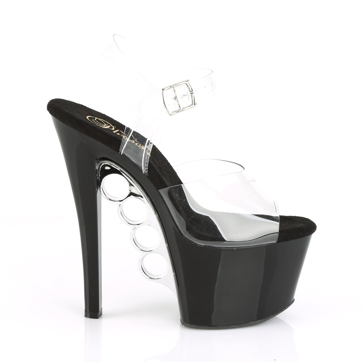 KNUCKS-708 Pleaser Clear/Black Sexy Platform Shoes (Sexy Shoes)
