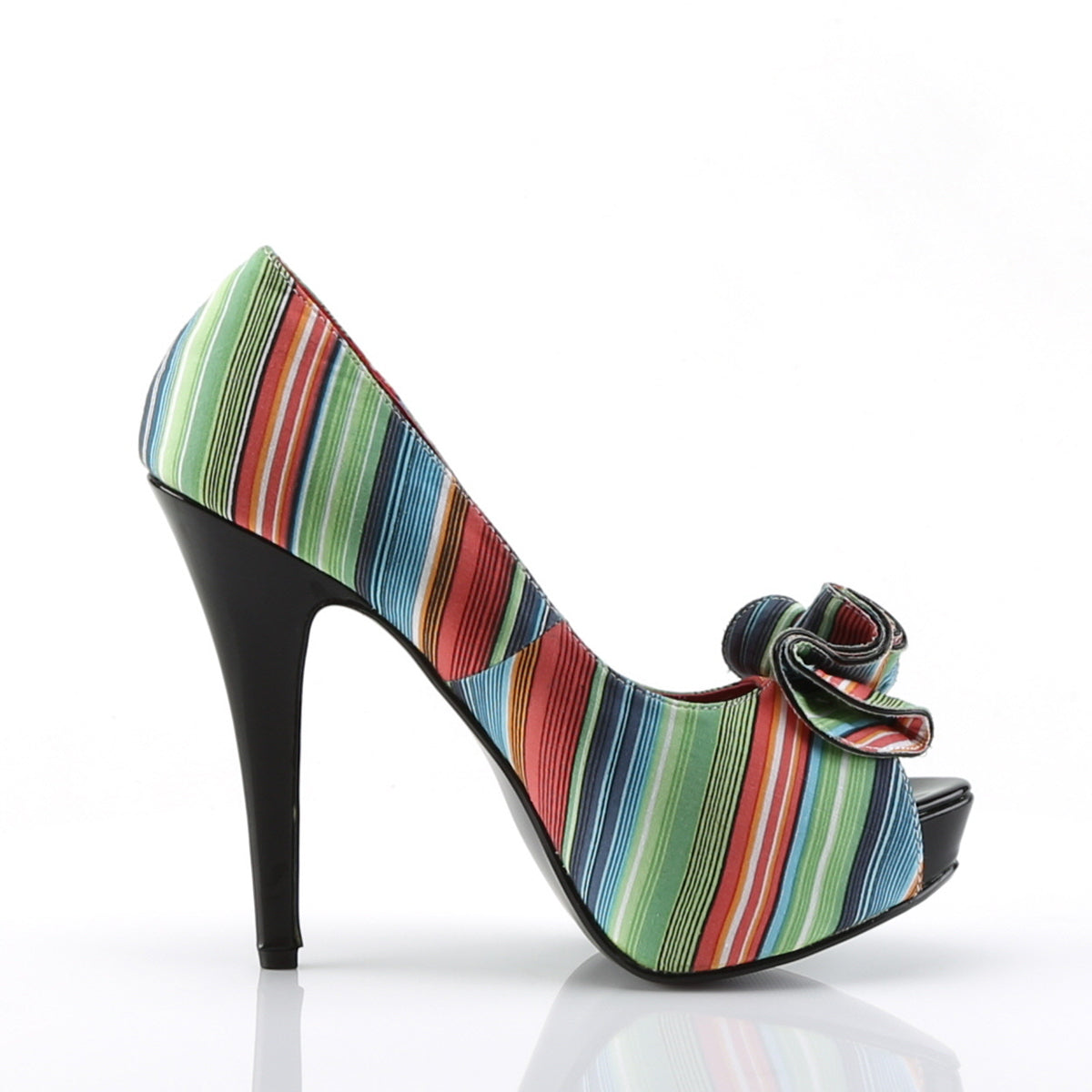 LOLITA-12 Pin Up Couture Lolita Serape Print Fabric Sexy Platforms (Retro Heels)