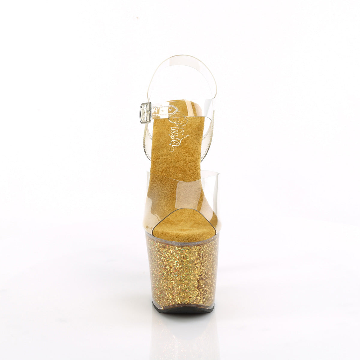 LOVESICK-708SG Pleaser Clear/Gold Chrome Sexy Platform Shoes (Sexy Shoes)