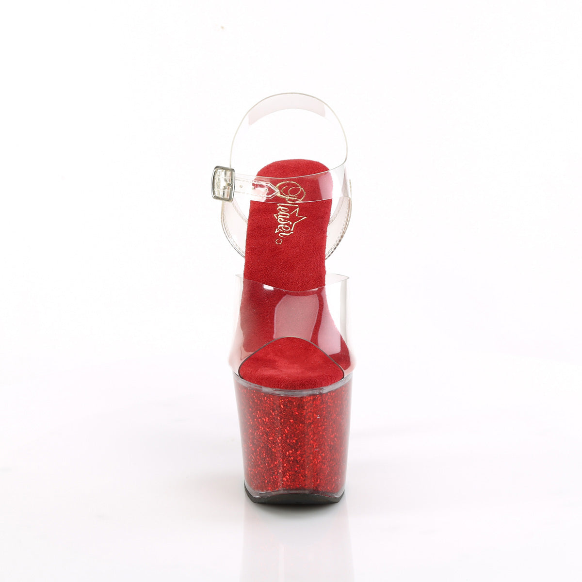 LOVESICK-708SG Pleaser Clear/Red Iridescent Glitte Sexy Platform Shoes (Sexy Shoes)