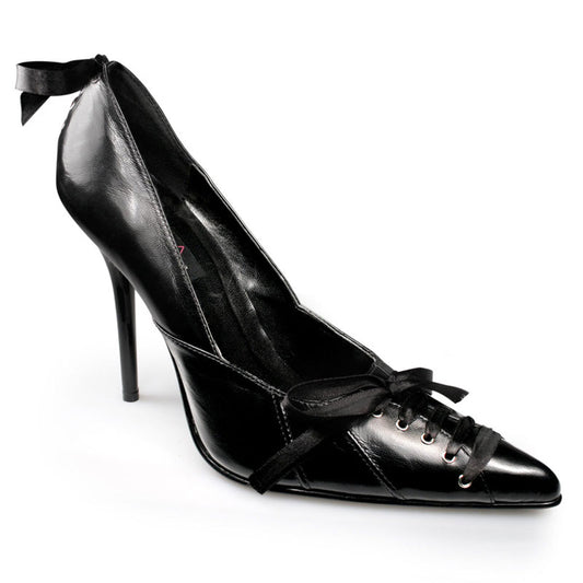 MILAN-07 Strippers Heels Pleaser Single Soles Blk Leather