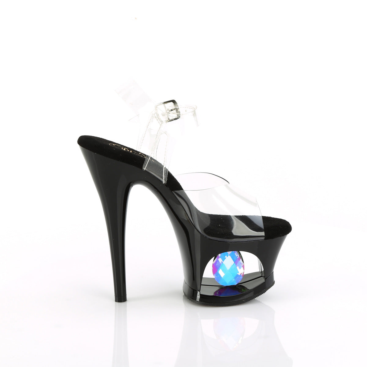 MOON-708DIA Pleaser Clear/Black Sexy Platform Shoes (Sexy Shoes)