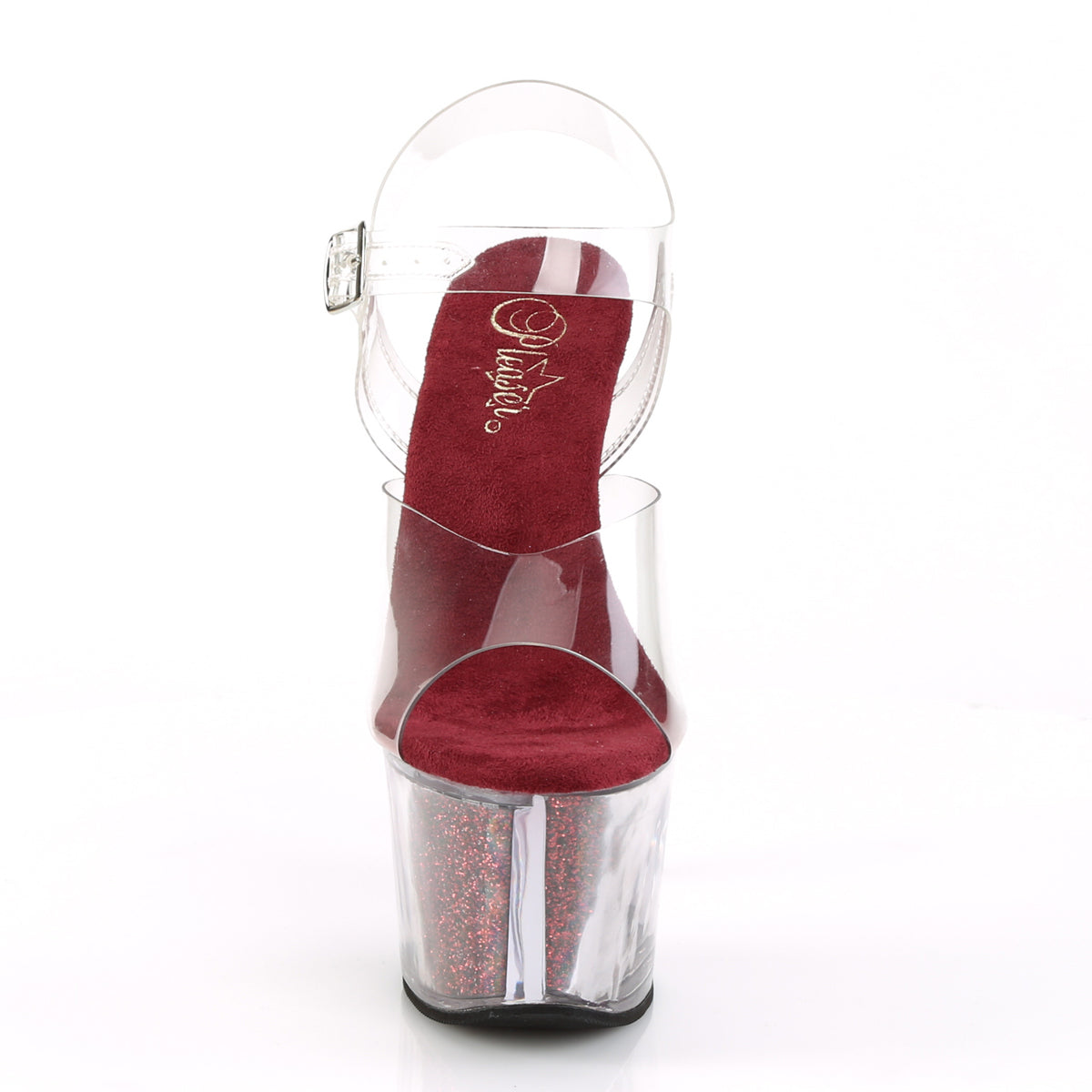 SKY-308G-T Pleaser Clear/Berry Sexy Platform Shoes (Sexy Shoes)