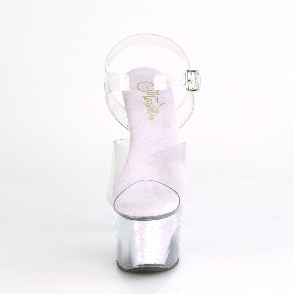 SKY-308MC Pleaser Clear/Lavender Hologram Inserts Sexy Platform Shoes (Sexy Shoes)