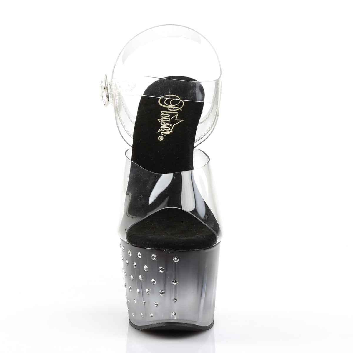 STARDUST-708T Pleaser Clear/Black Sexy Platform Shoes (Sexy Shoes)