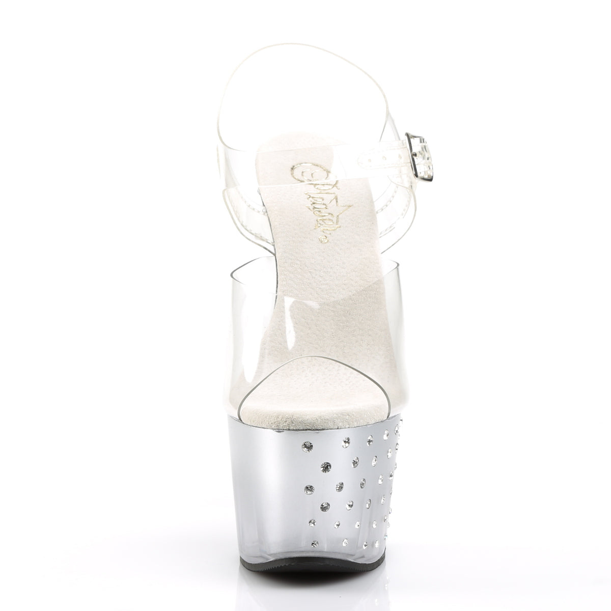 STARDUST-708T Pleaser Clear/Silver-Clear Sexy Platform Shoes (Sexy Shoes)