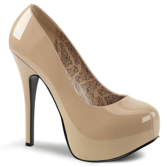 TEEZE-06W Large Size Ladies Shoes Pleaser Pink Label Platform Cream Pat