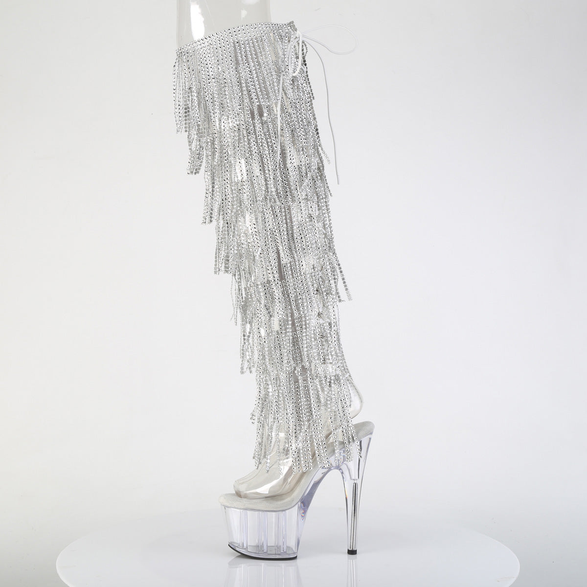 ADORE-3019C-RSF Pleaser Clear-Silver/Clear Platform Shoes (Sexy Shoes)