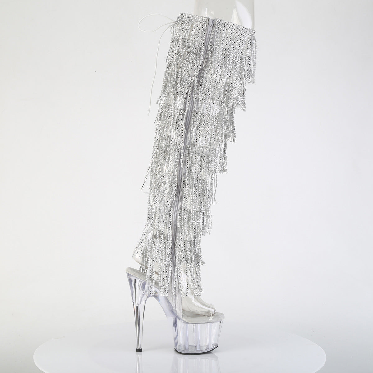 ADORE-3019C-RSF Pleaser Clear-Silver/Clear Platform Shoes (Sexy Shoes)