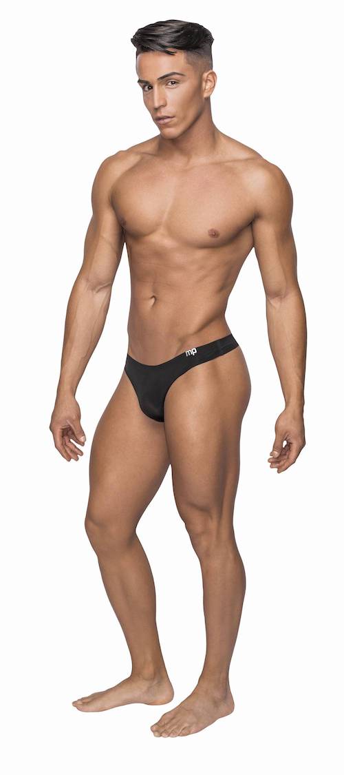 mpsms007 malepower sleek thong w sheer pouch black