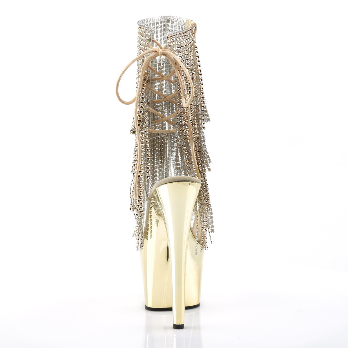 ADORE-1017RSF Pleaser Clear-Gold/Gold Chrome Platform Shoes (Sexy Shoes)