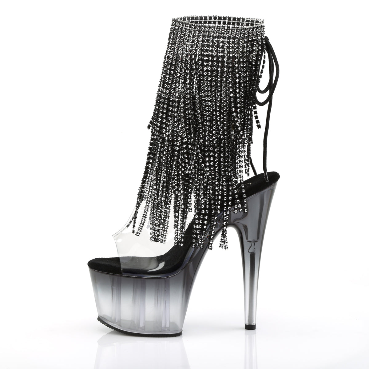 ADORE-1017RSFT Pleaser Clear-Black Platform Shoes (Sexy Shoes)