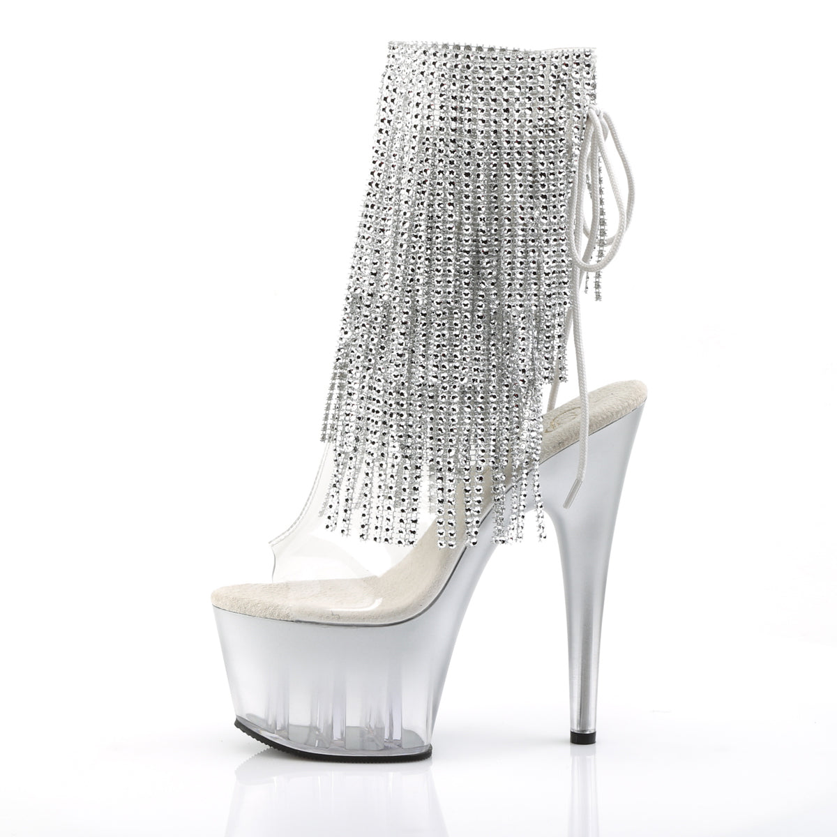 ADORE-1017RSFT Pleaser Clear-Silver/Silver Platform Shoes (Sexy Shoes)