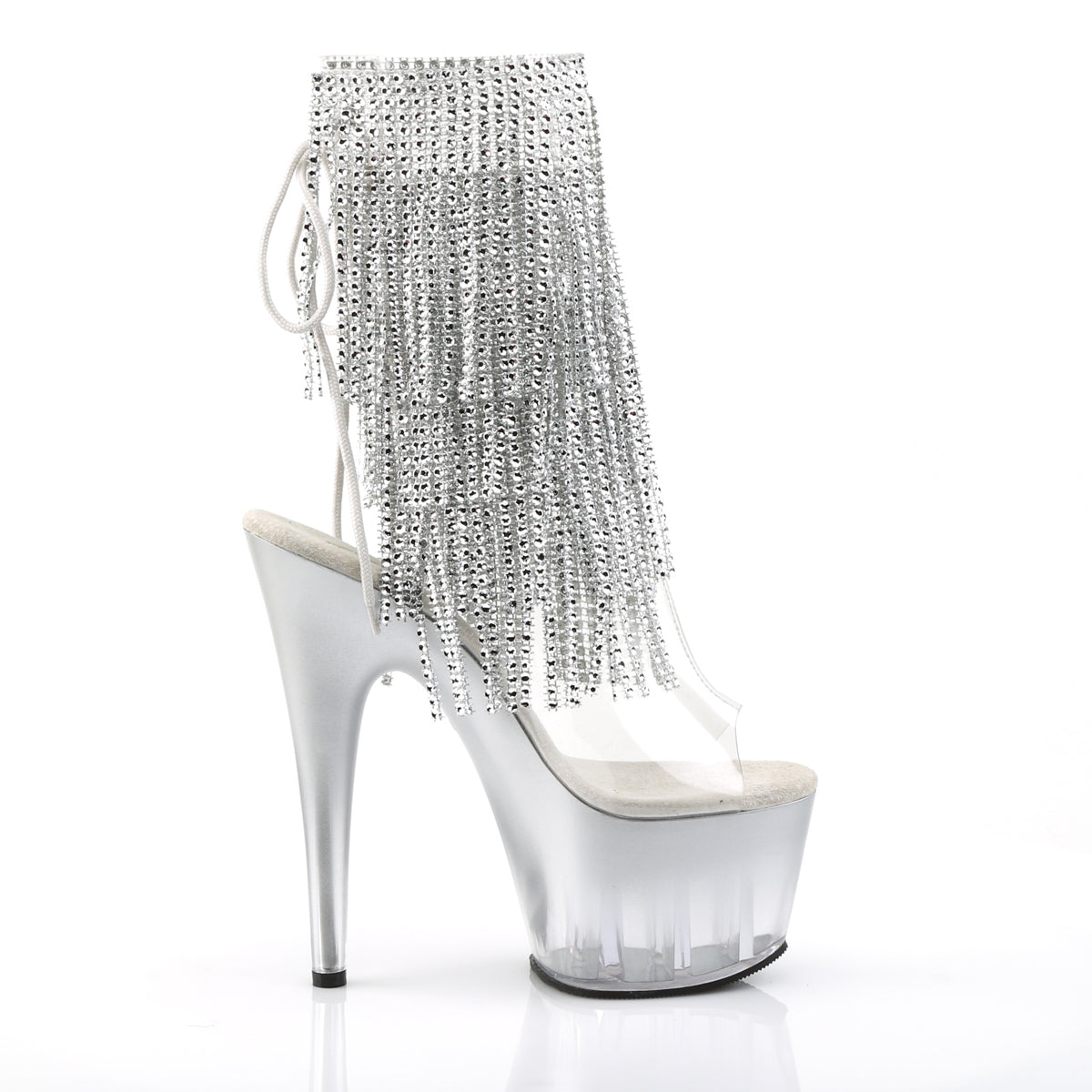 ADORE-1017RSFT Pleaser Clear-Silver/Silver Platform Shoes (Sexy Shoes)