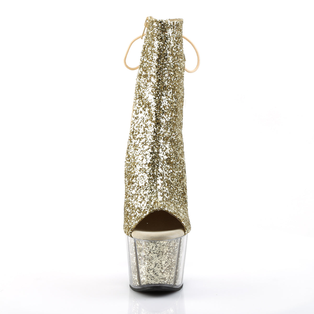 ADORE-1018G Pleaser Gold Glitter/Gold Glitter Platform Shoes (Sexy Ankle Boots)