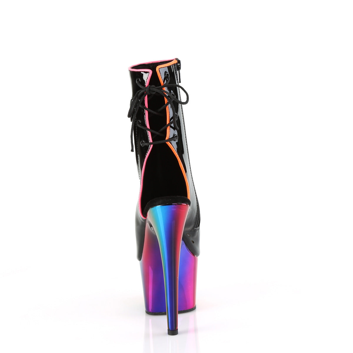 ADORE-1018RC-02 Pleaser Black Patent/Rainbow Chrome Platform Shoes (Sexy Shoes)