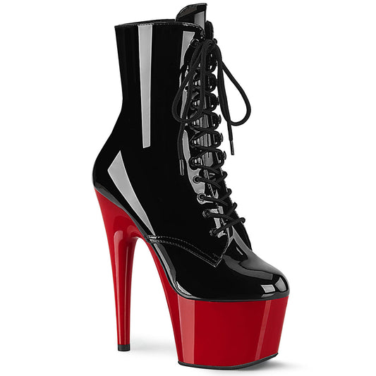 ADORE-1020 Strippers Heels Pleaser Platforms (Exotic Dancing) Blk Pat/Red