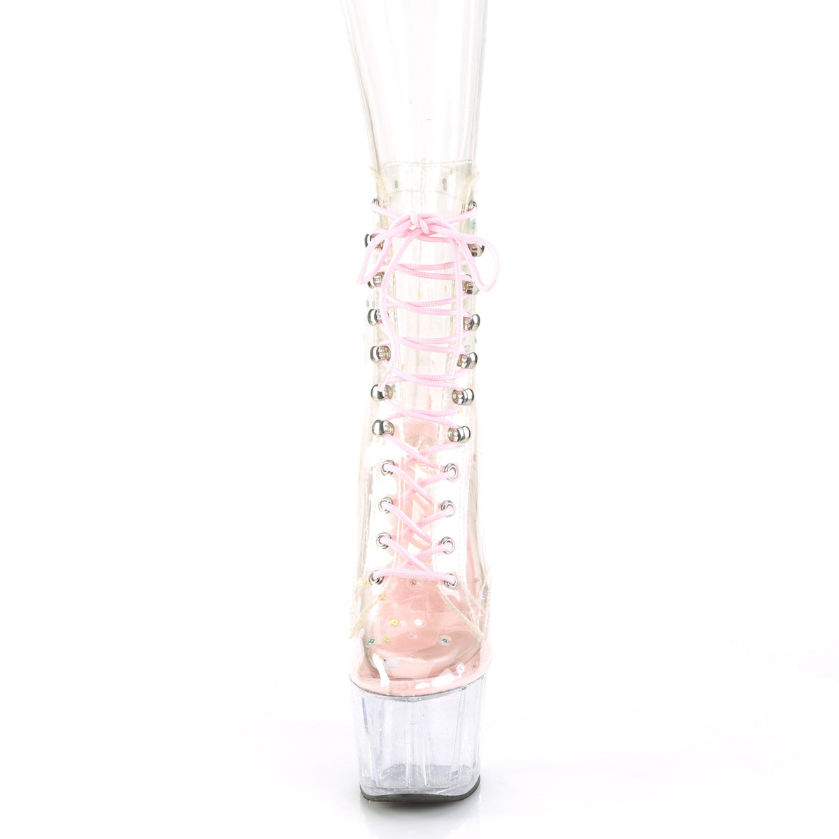 ADORE-1020C-2 Pleaser Clear TPU-B Pink/Clear Platform Shoes (Sexy Ankle Boots)