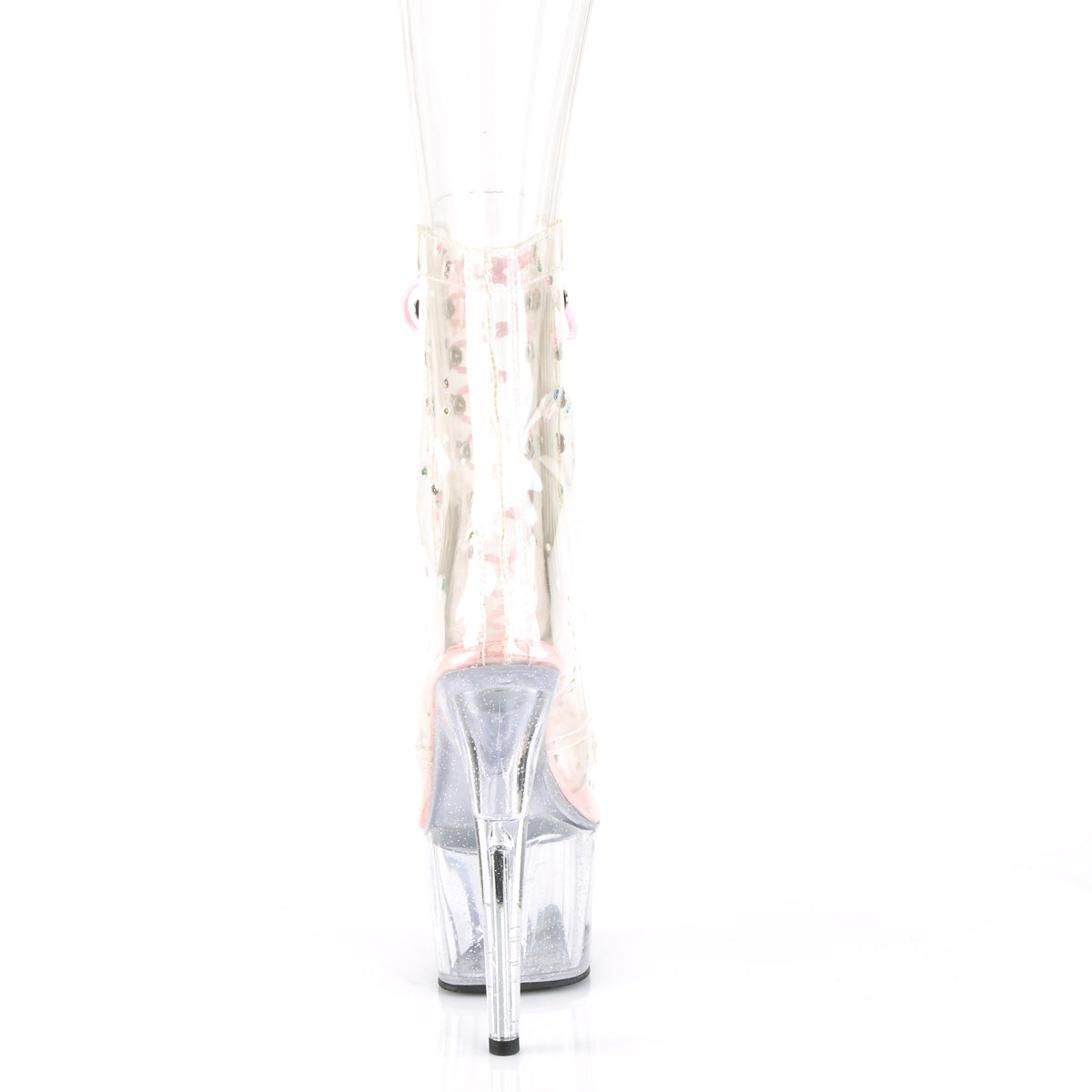 ADORE-1020C-2 Pleaser Clear TPU-B Pink/Clear Platform Shoes (Sexy Ankle Boots)