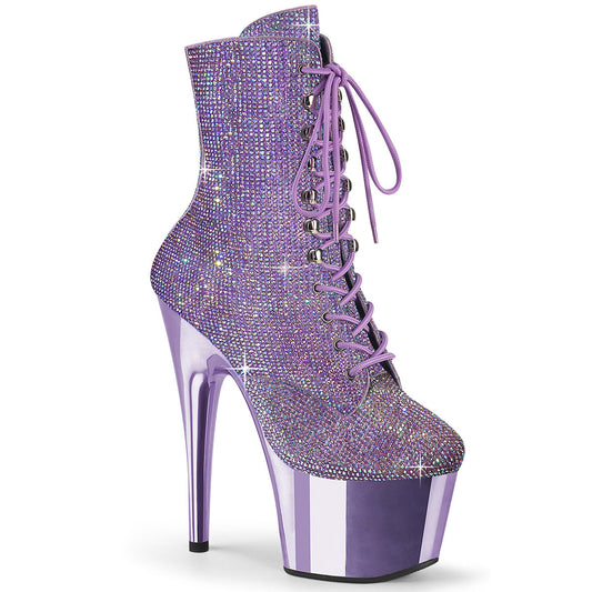 ADORE-1020CHRS Strippers Heels Pleaser Platforms (Exotic Dancing) Lavender Multi RS/Lavender Chrome