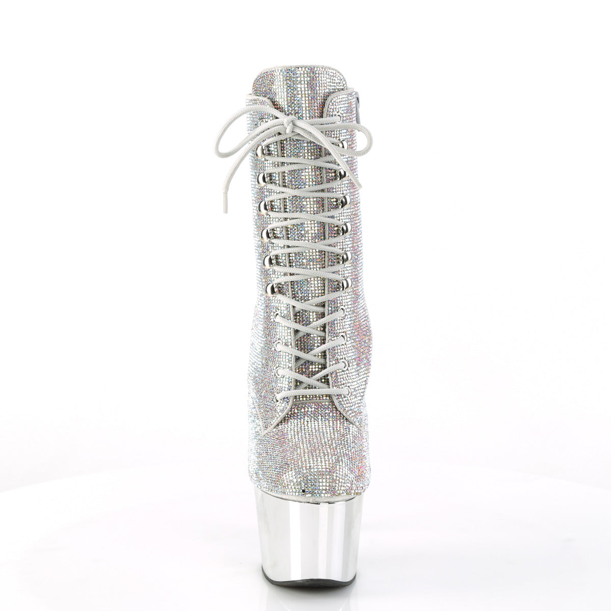 ADORE-1020CHRS Pleaser Silver Multi Rhinestones/Silver Chrome Platform Shoes (Sexy Shoes)