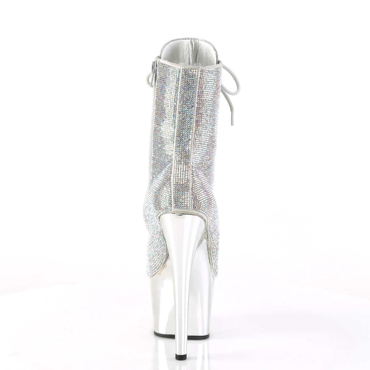 ADORE-1020CHRS Pleaser Silver Multi Rhinestones/Silver Chrome Platform Shoes (Sexy Shoes)