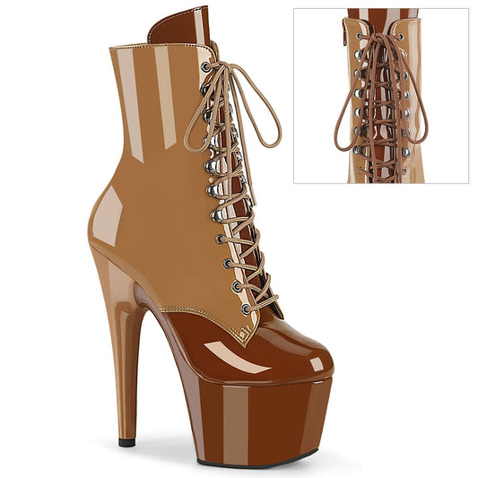 ADORE-1020DC Pleaser Toffee-Caramel Patent Platform Shoes (Sexy Shoes)