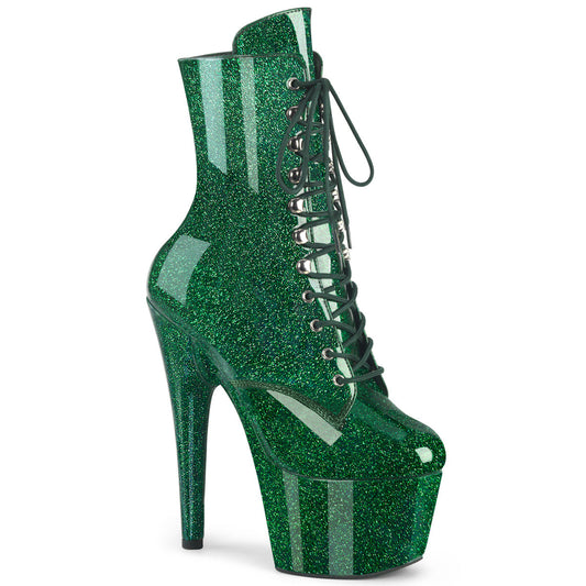 ADORE-1020GP Pleaser Emerald Green Glitter Patent Platform Shoes (Sexy Shoes)