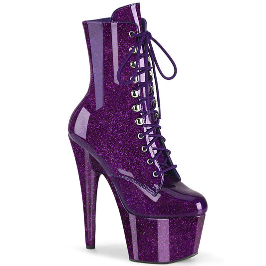 ADORE-1020GP Pleaser Purple Glitter Patent Platform Shoes (Sexy Shoes)