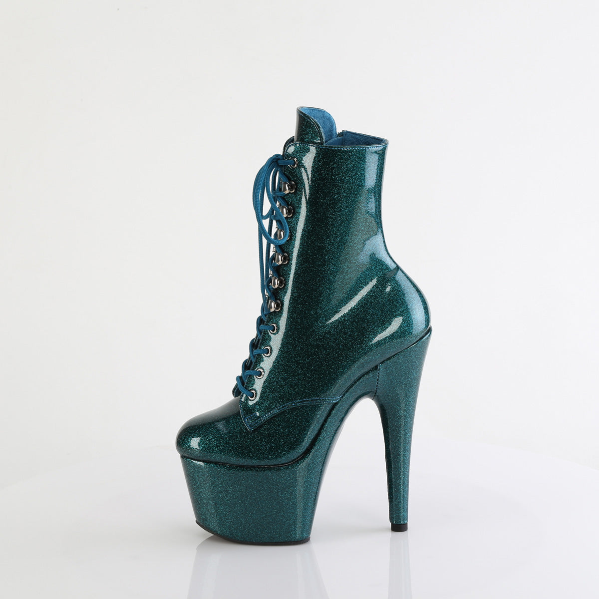 ADORE-1020GP Pleaser Teal Glitter Patent Platform Shoes (Sexy Shoes)