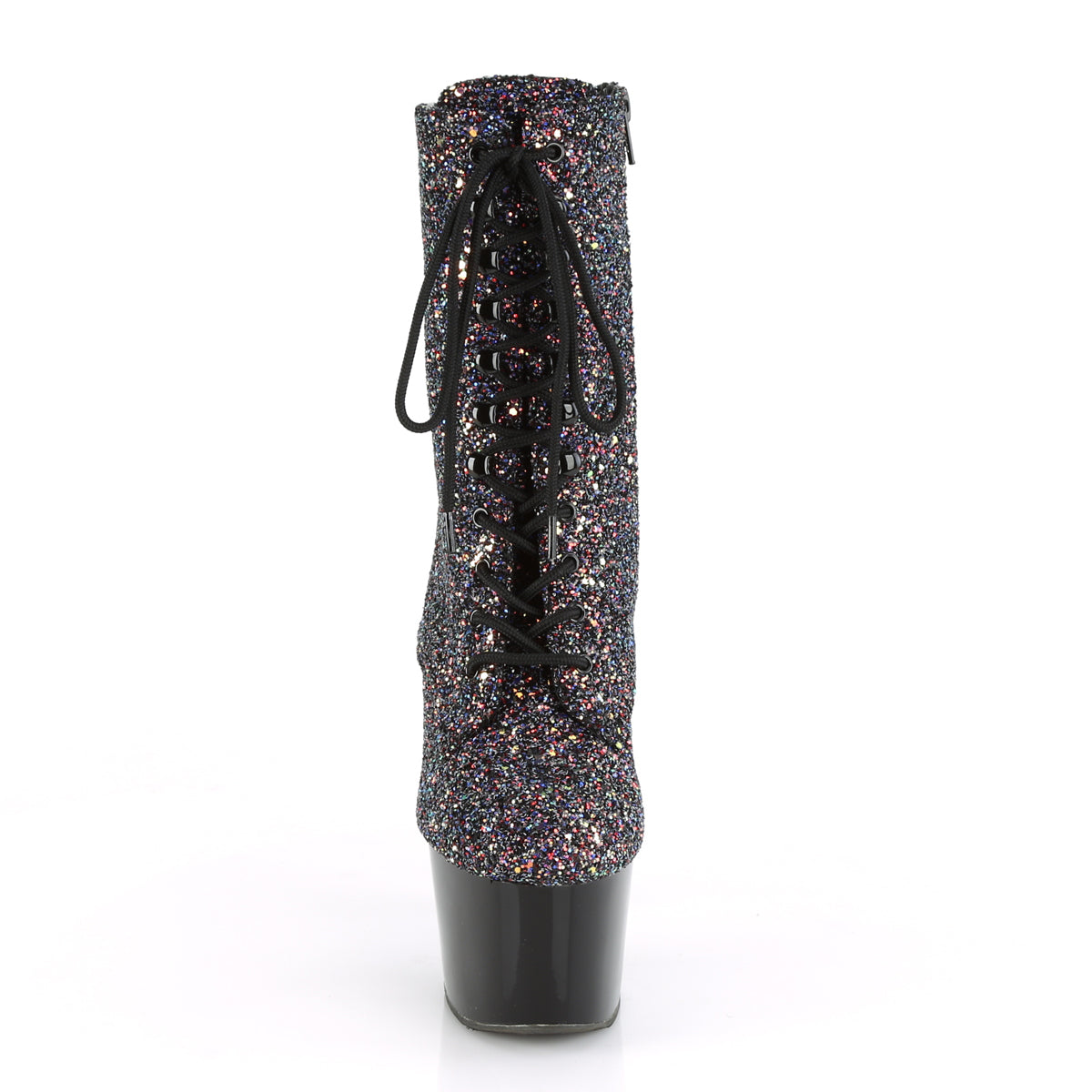 ADORE-1020LG Pleaser Purple Multi Glitter/Black Platform Shoes (Sexy Ankle Boots)