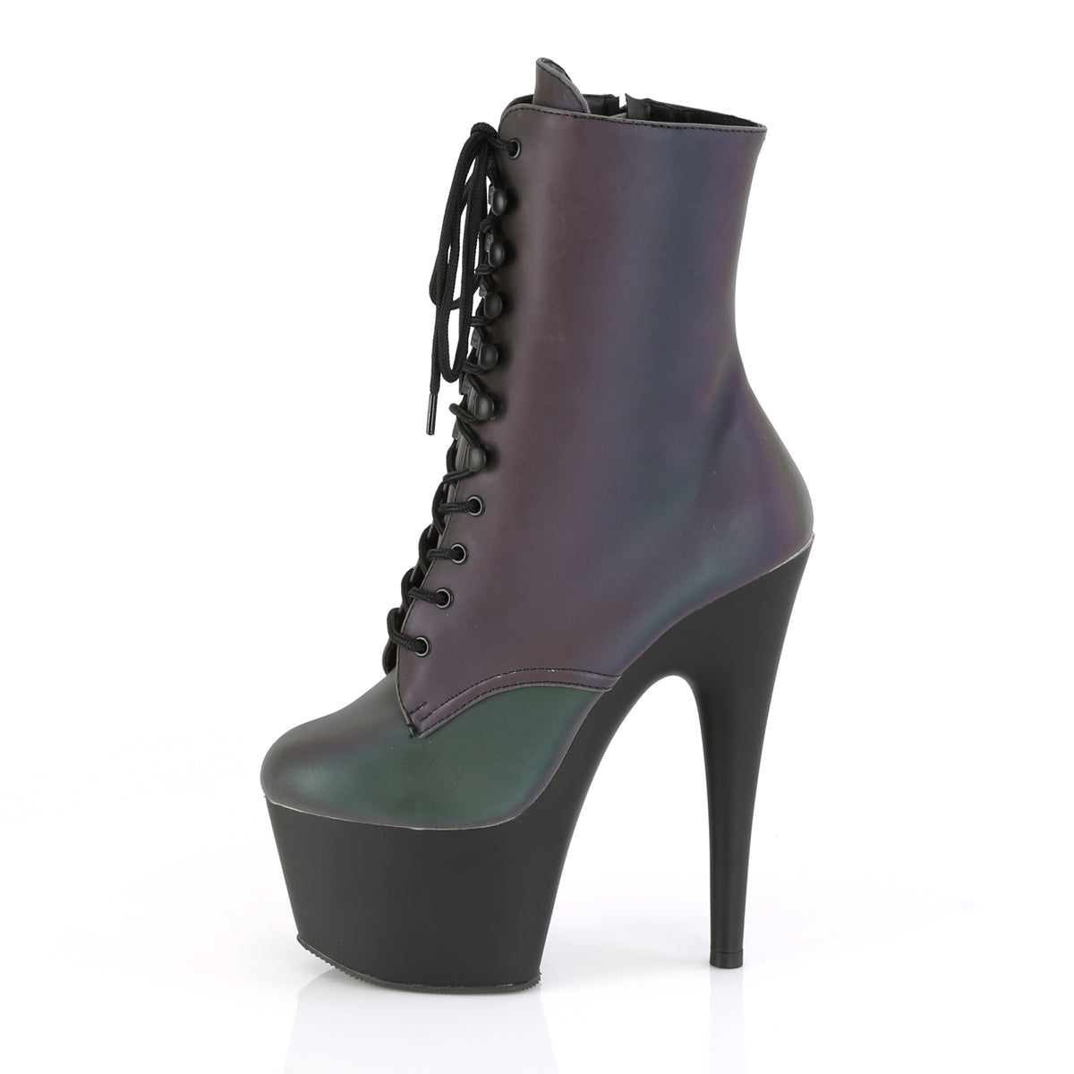 ADORE-1020REFL Pleaser Green Multi Reflective/Black Matte Platform Shoes (Sexy Shoes)