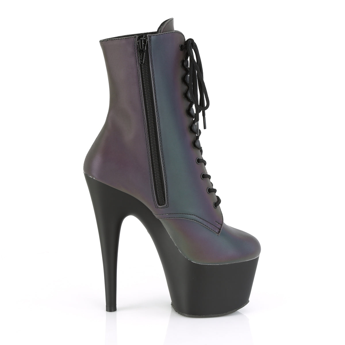 ADORE-1020REFL Pleaser Green Multi Reflective/Black Matte Platform Shoes (Sexy Shoes)