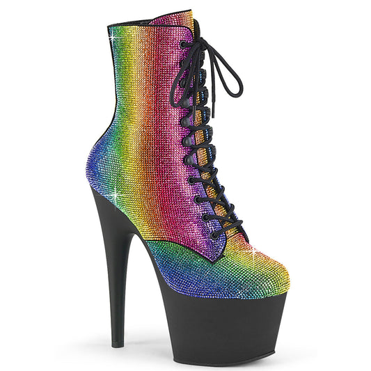 ADORE-1020RS Strippers Heels Pleaser Platforms (Exotic Dancing) Rainbow RS/Blk Matte