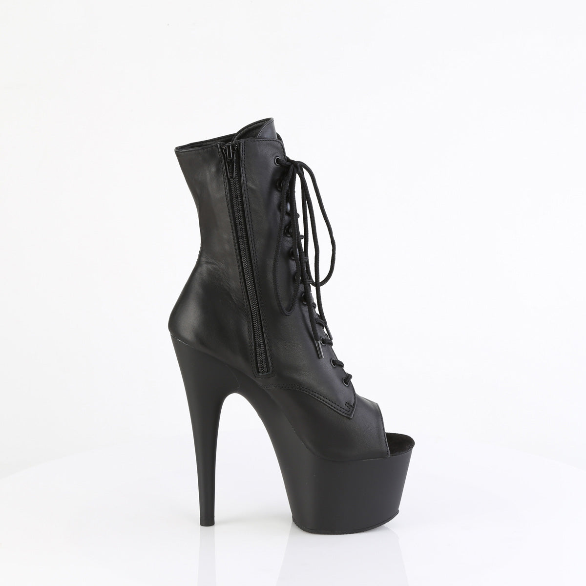 ADORE-1021 Pleaser Black Leather/Black Matte Platform Shoes (Sexy Shoes)