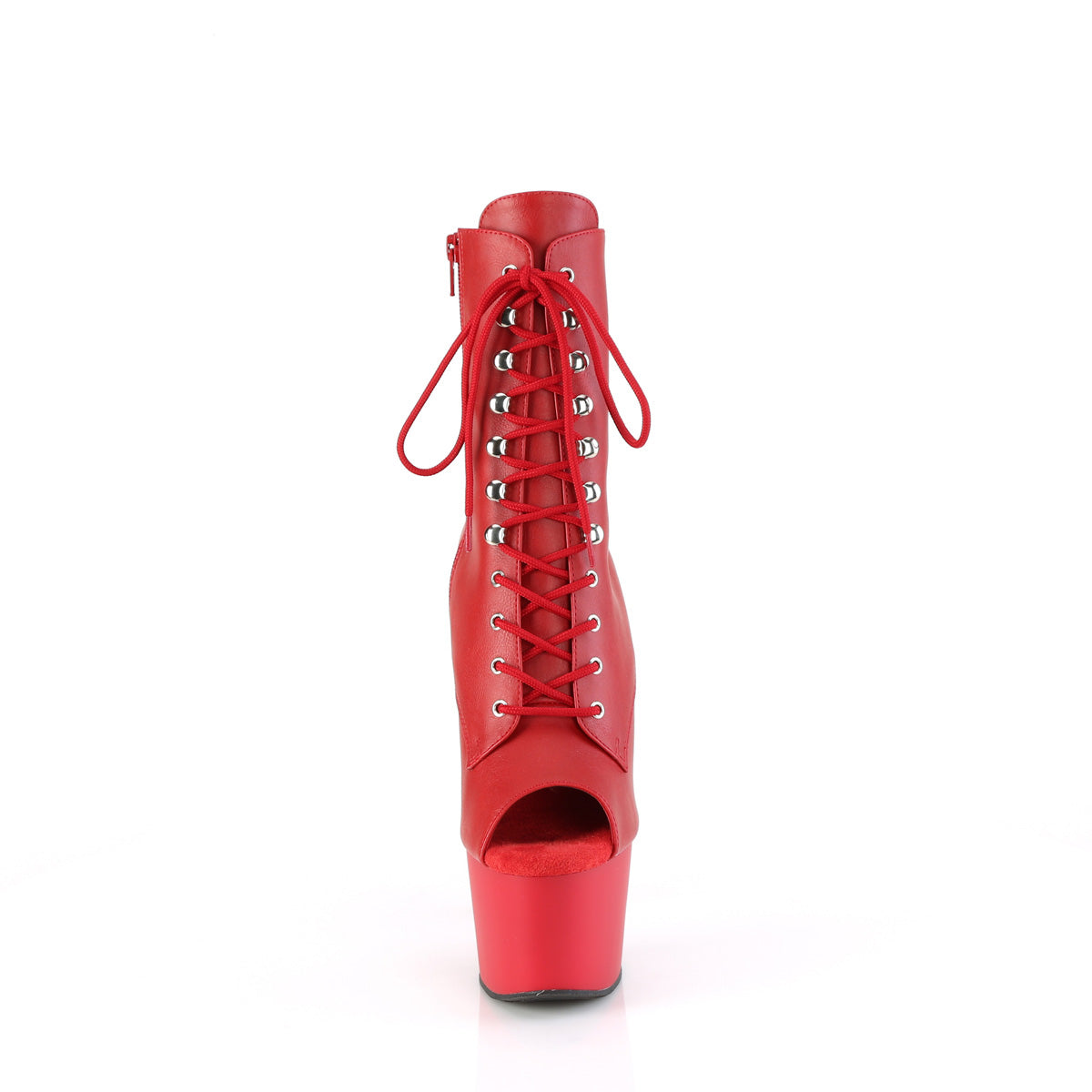 ADORE-1021 Pleaser Red Faux Le/Red Matte Platform Shoes (Sexy Shoes)