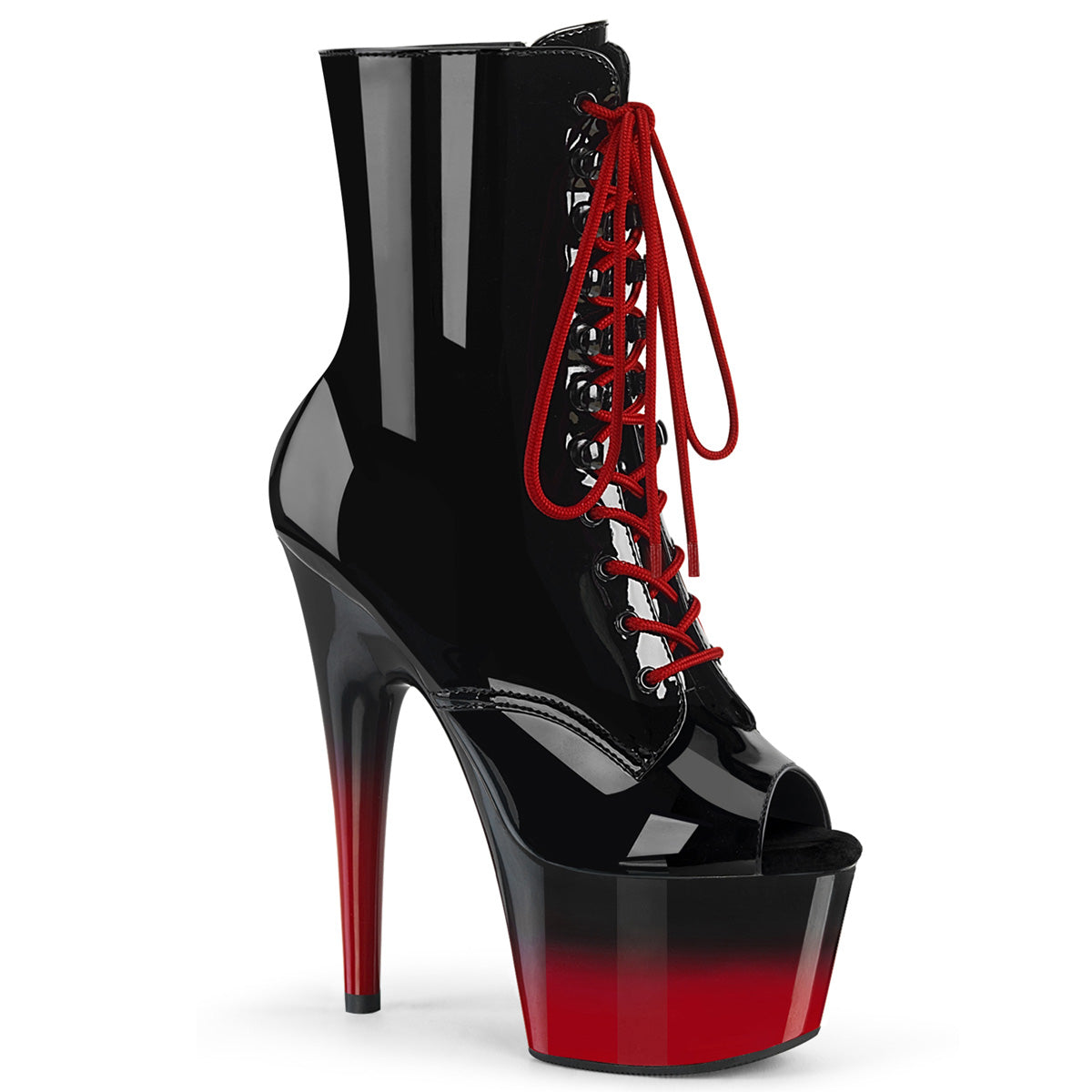 ADORE-1021BR-H Pleaser Black Patent-Red Platform Shoes (Sexy Shoes)