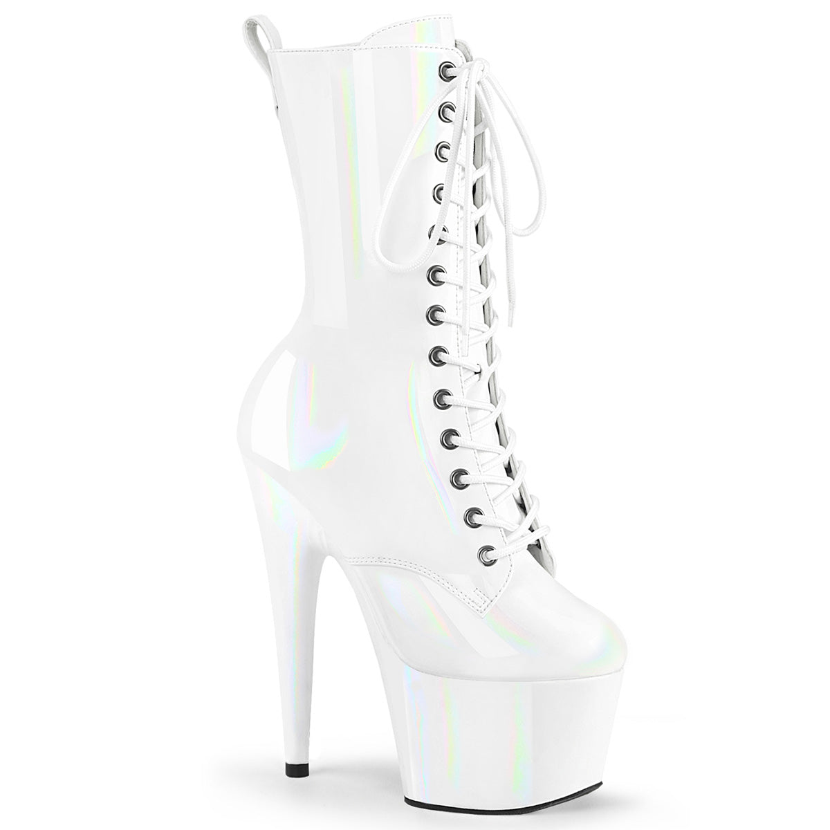 ADORE-1040WR-HG Pleaser White Holo Patent Platform Shoes (Sexy Shoes)