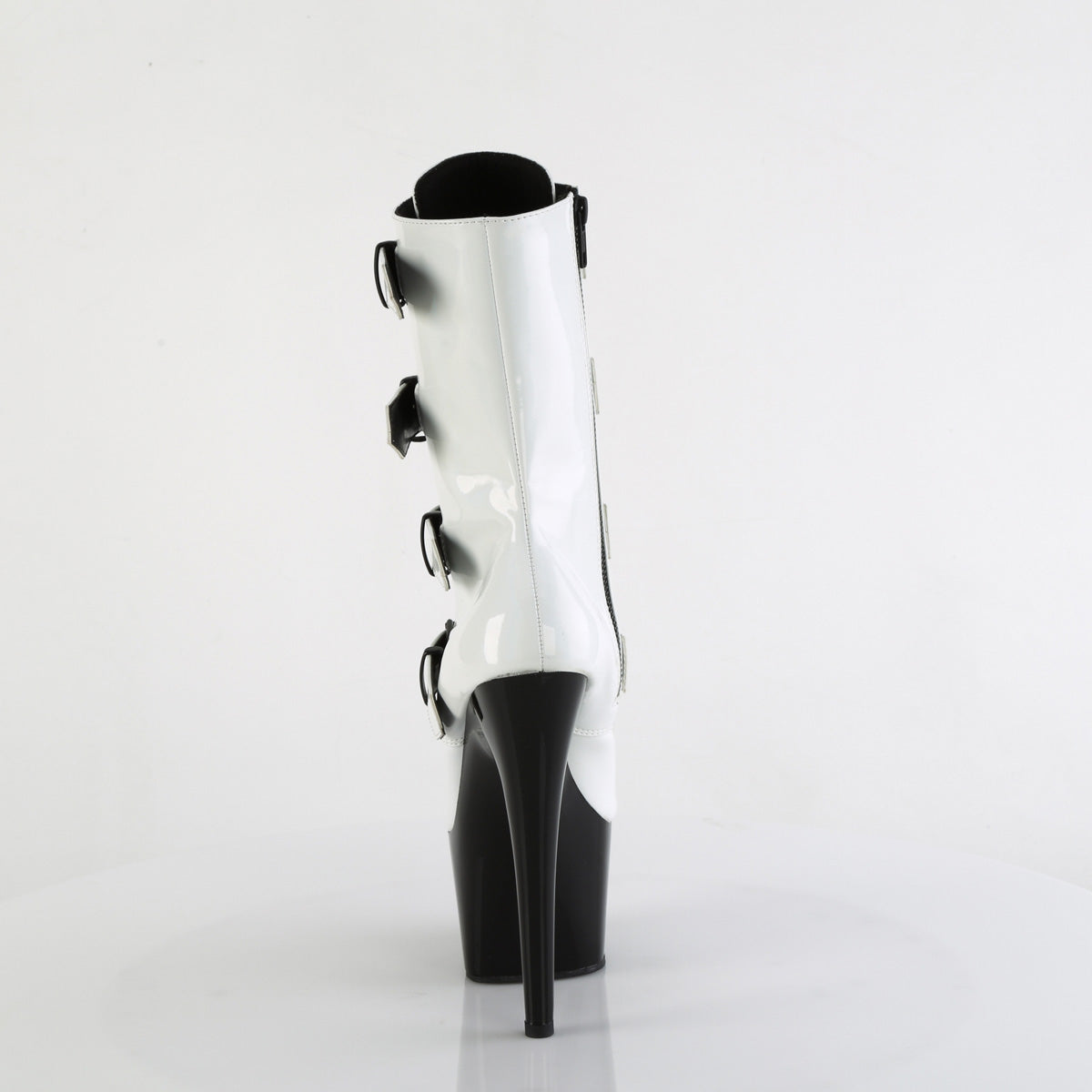 ADORE-1046TT Pleaser White Holo Patent/Black Platform Shoes (Sexy Shoes)