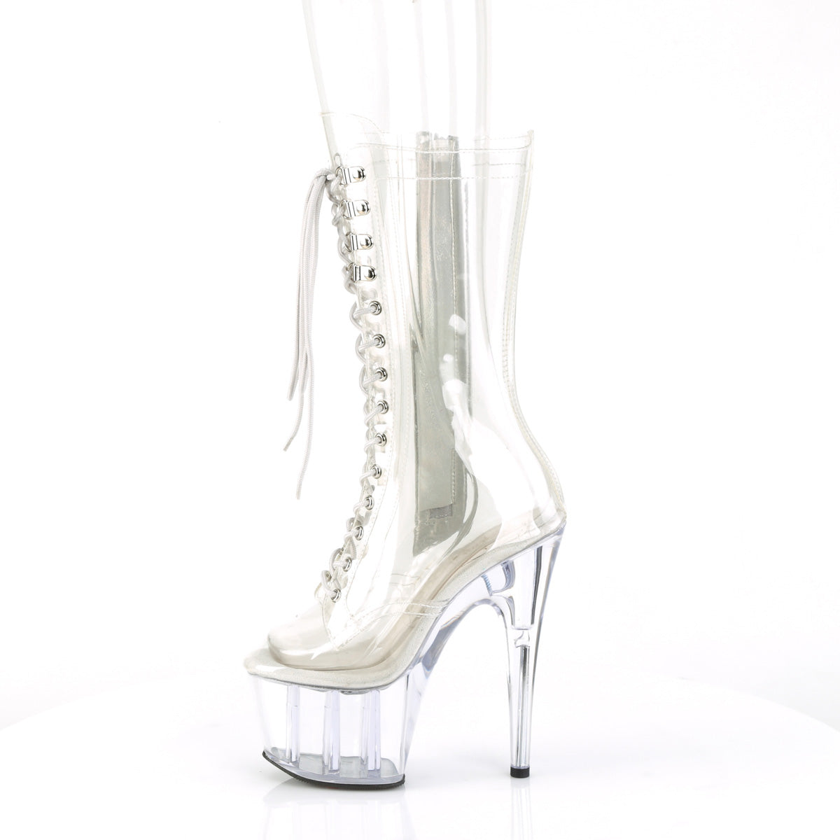 ADORE-1050C Pleaser Clear Transparent Platform Shoes (Sexy Ankle Boots)