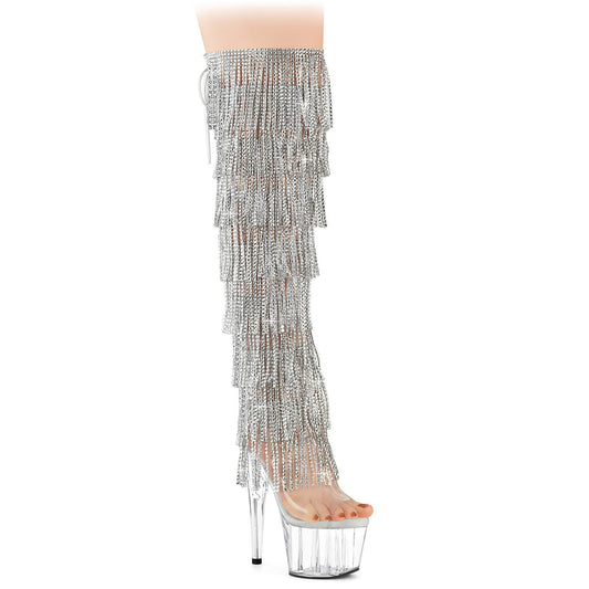 ADORE-3019C-RSF Pleaser Clear-Silver/Clear Platform Shoes (Sexy Shoes)