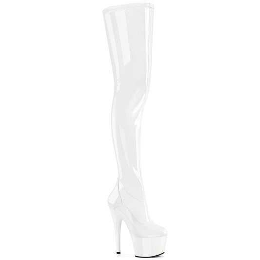 ADORE-4000 Pleaser White Stretch Patent/White Platform Shoes (Sexy Shoes)