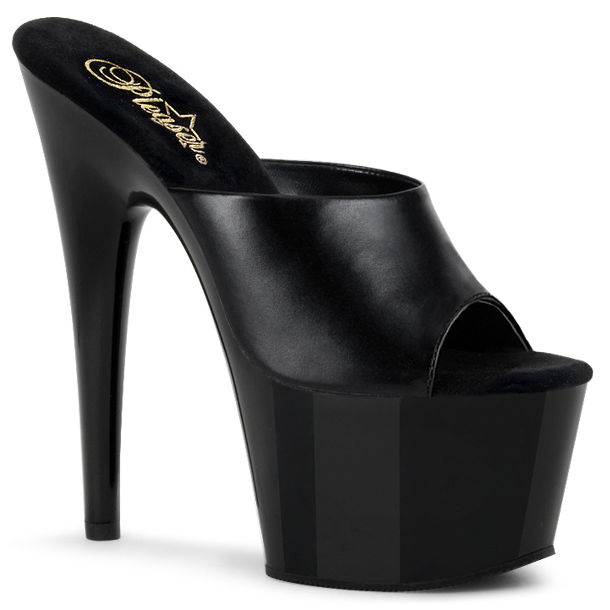 ADORE-701 Strippers Heels Pleaser Platforms (Exotic Dancing) Blk Leather/ Blk