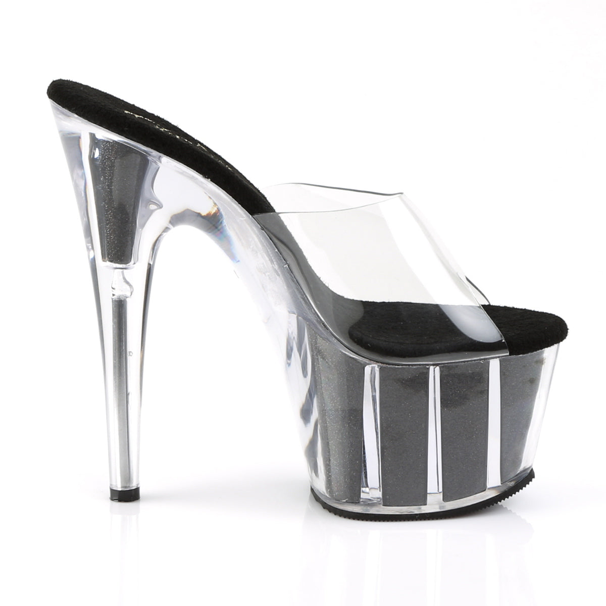 ADORE-701G Pleaser Clear/Black Gltr Platform Shoes (Sexy Shoes)