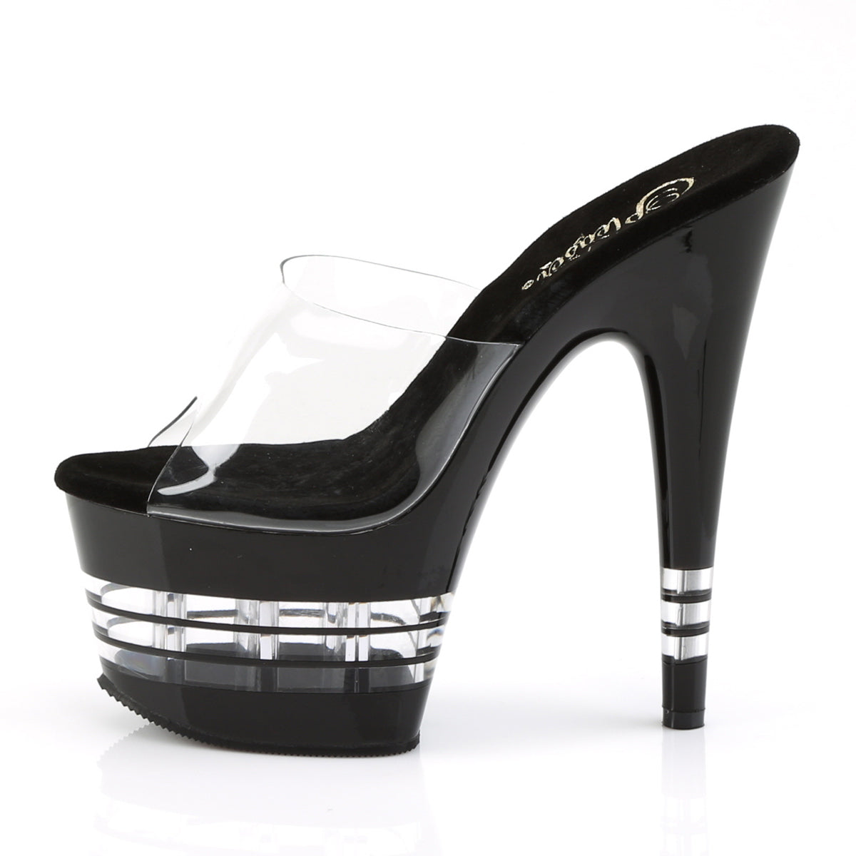 ADORE-701LN Pleaser Clear/Black Platform Shoes (Sexy Shoes)