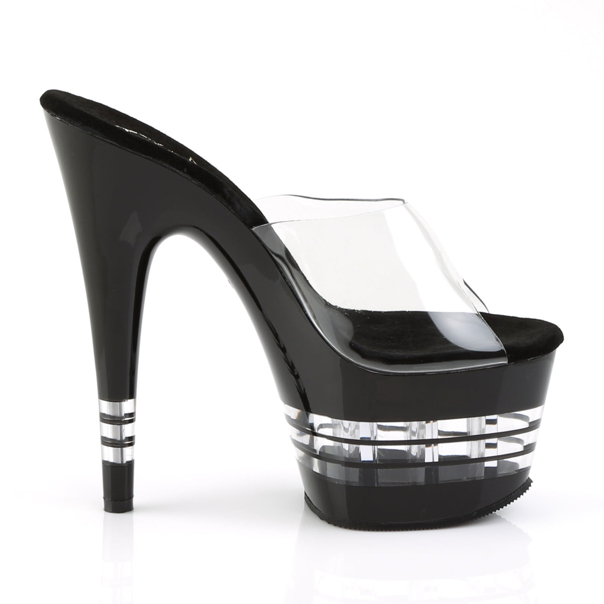 ADORE-701LN Pleaser Clear/Black Platform Shoes (Sexy Shoes)