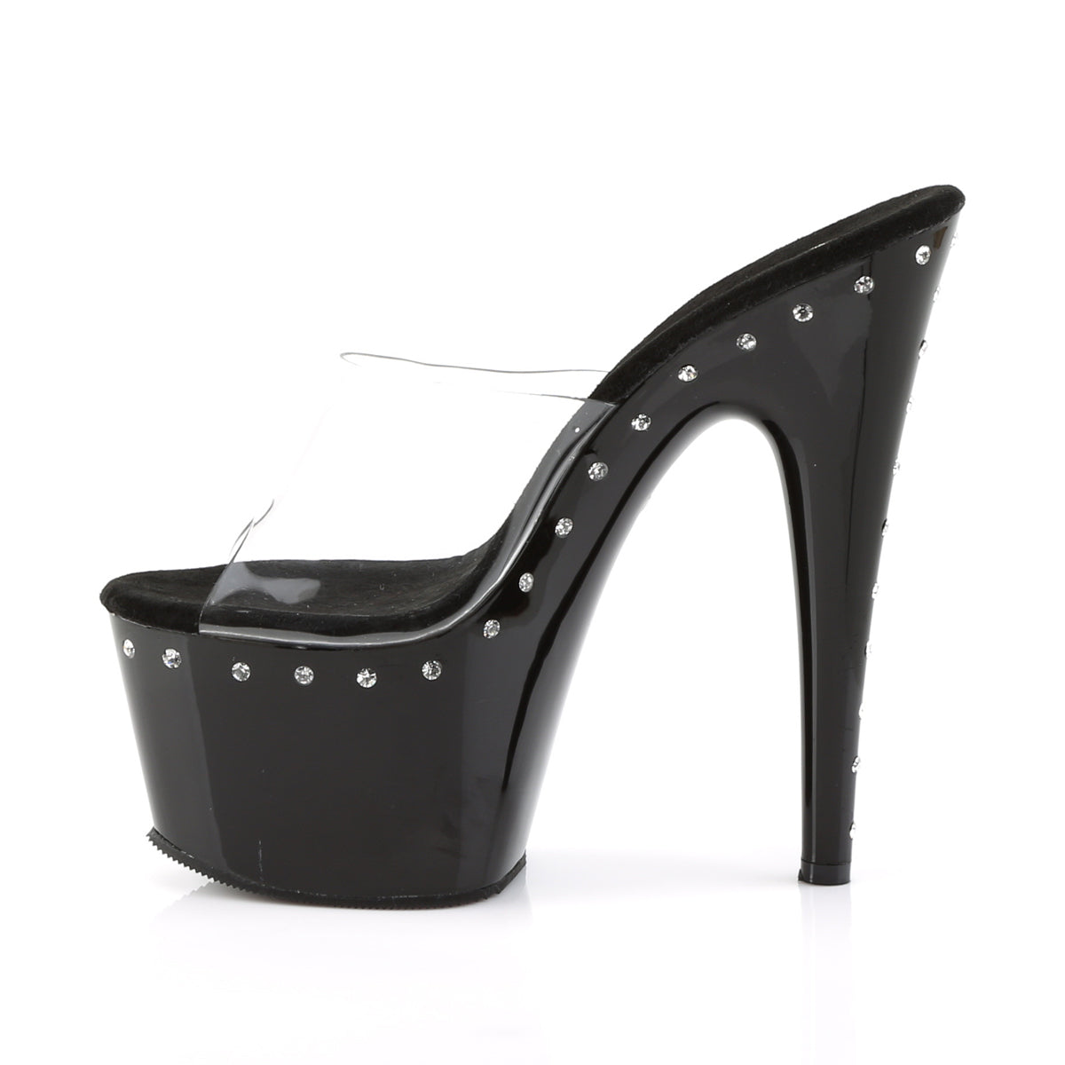 ADORE-701LS Pleaser Clear/Black Platform Shoes (Sexy Shoes)