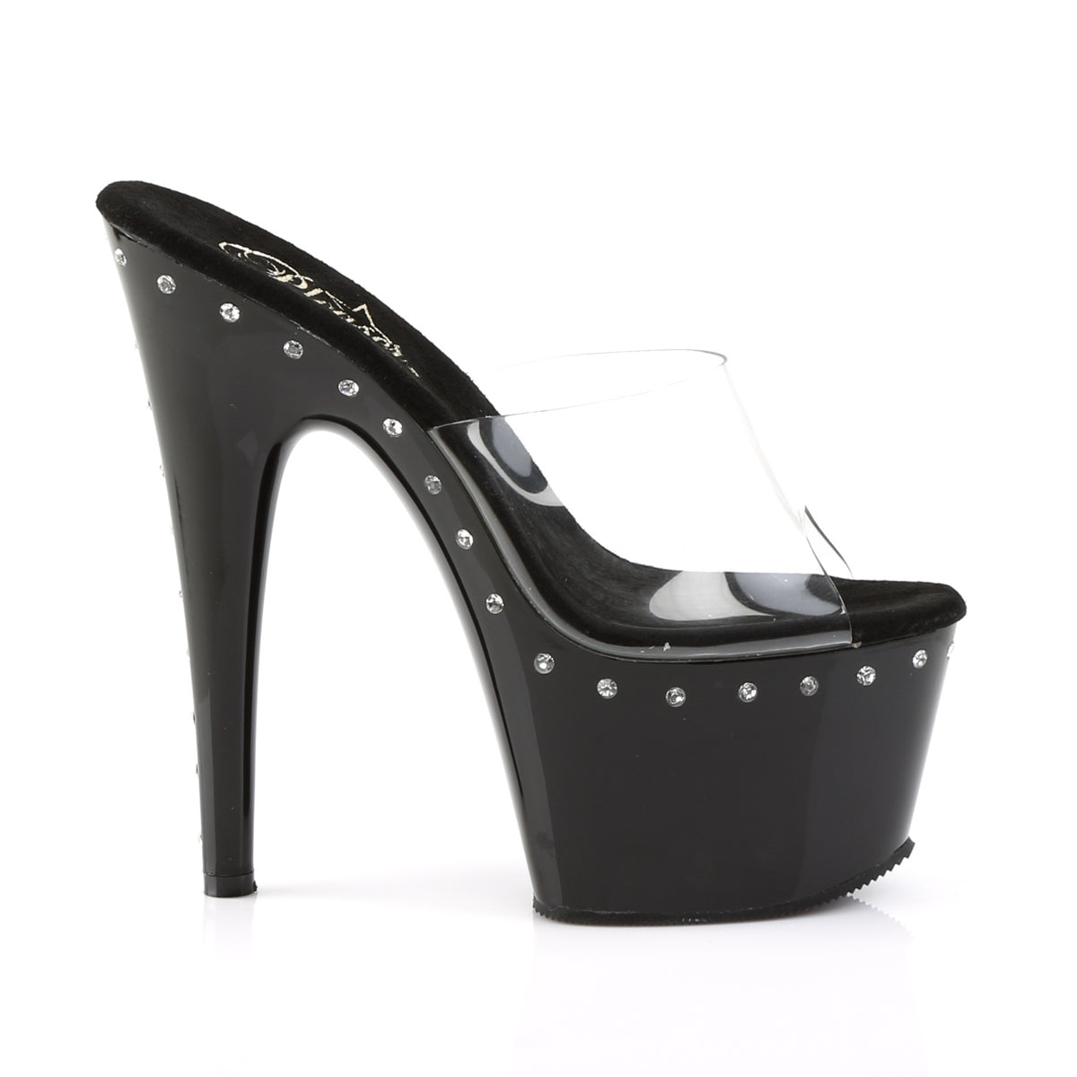 ADORE-701LS Pleaser Clear/Black Platform Shoes (Sexy Shoes)