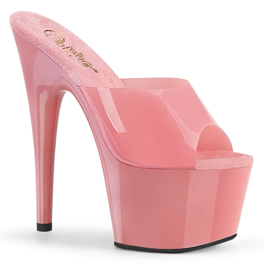 ADORE-701N Strippers Heels Pleaser Platforms (Exotic Dancing) B. Pink (Jelly-Like) TPU/B. Pink